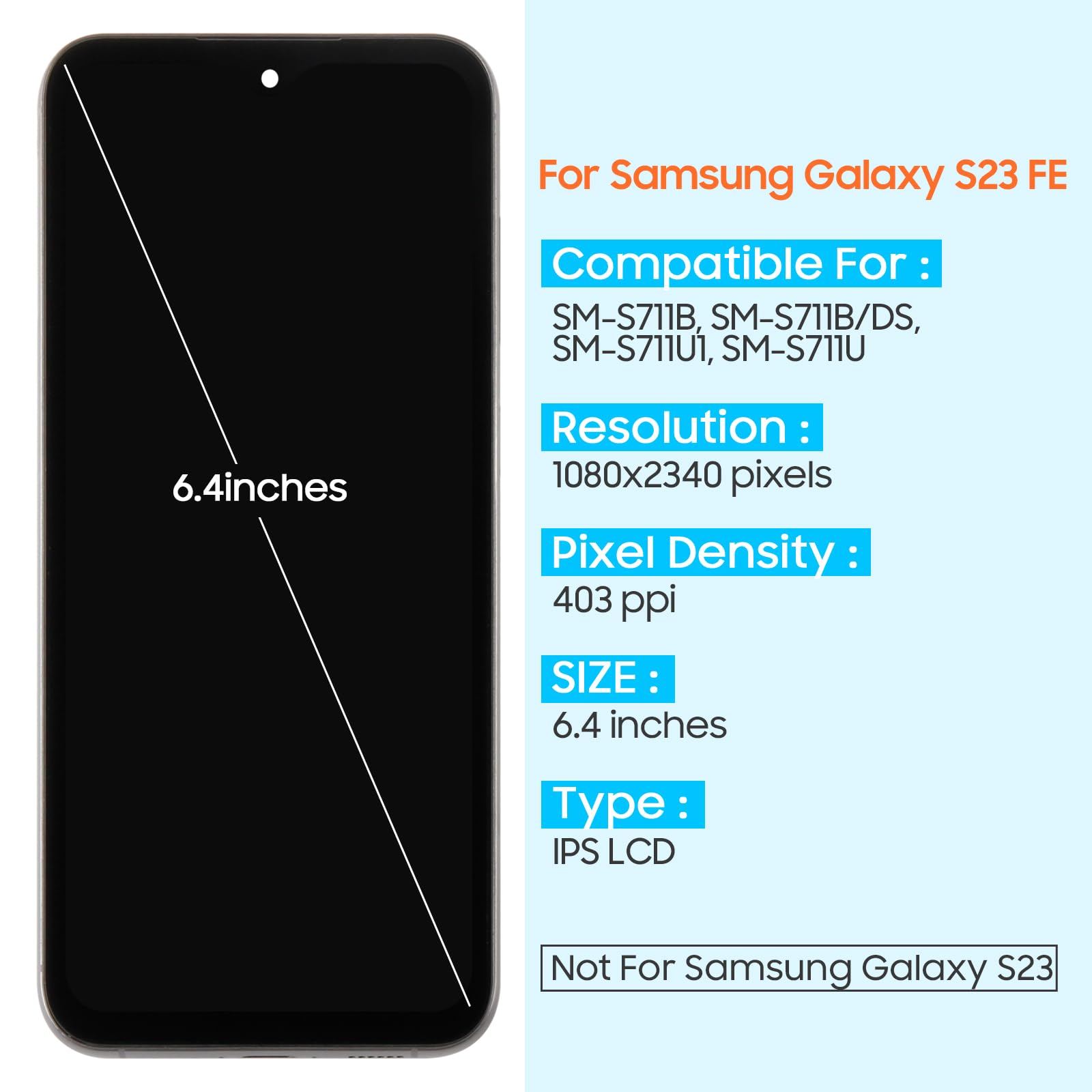 Amazon.co.jp: Samsung Galaxy S23 FE スクリーン 交換用 S23 FE LCD