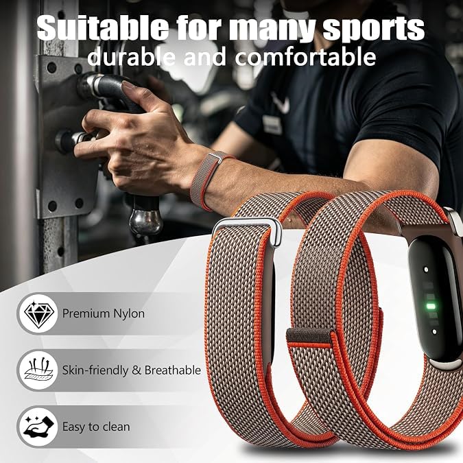 Image of TechMount Soft Premium Nylon Band Strap Compatible with Google Fitbit Air, Soft Woven Adjustable Replacement Strap, Breathable Unisex Replacement Strap (WATCH NOT INCLUDED)