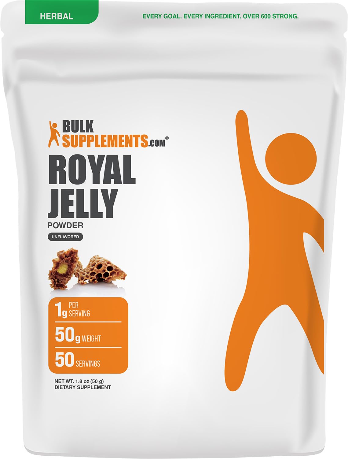 BulkSupplements.com Royal Jelly Powder - Royal Jelly Supplement, for Immune Support - Gluten Free, 1g per Serving, 50g (1.8 oz) (Pack of 1) 1.76 Ounce (Pack of 1)