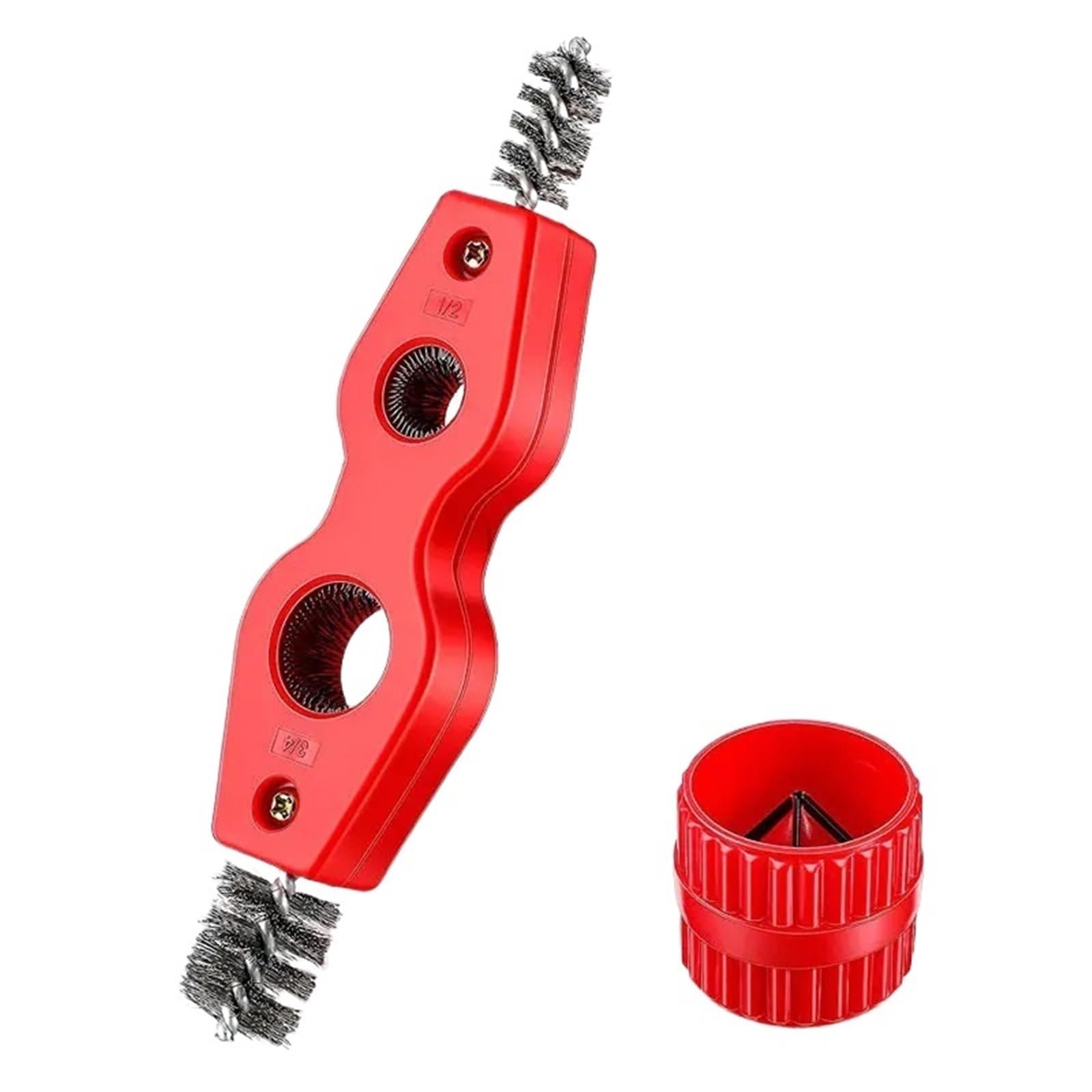 4 w 1 niebieski kolor szczotka druciana gratowanie aluminiowa rura czyszczenie rury części sanitarnych miedź szczotka do czyszczenia rury rury usuwanie zadziorów (kolor: pędzel i kamfer)