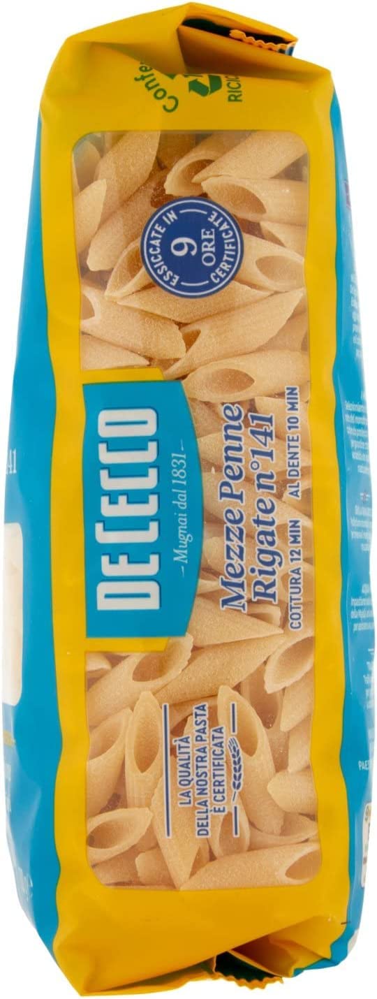 Italian Gourmet Mezze Penne Rigate N.141 pâtes de semoule 24 x 500g