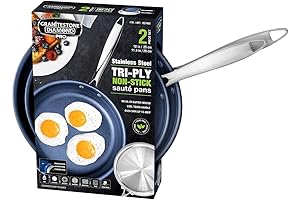 Tramontina Specialty 8" and 10" Stainless Steel Tri-Ply Non-Stick Saute Pans, 2-Piece Set