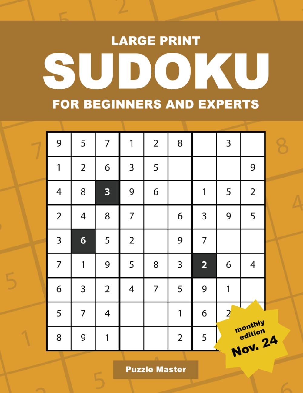 Large Print Sudoku: Monthly Edition for Beginners and Experts!