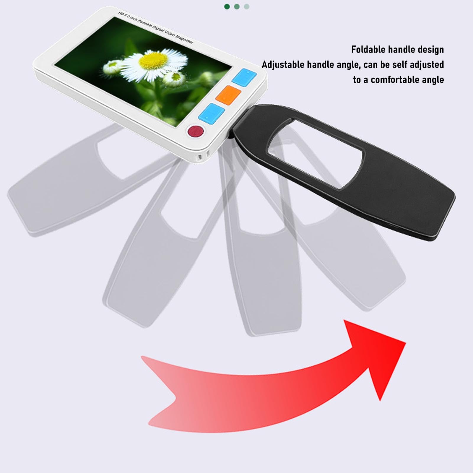 Generic Lupa para Lectura Ajustable 3-48x con Pantalla a Color de 5,0" y Luz para Adultos Que Leen Libros y Periódicos