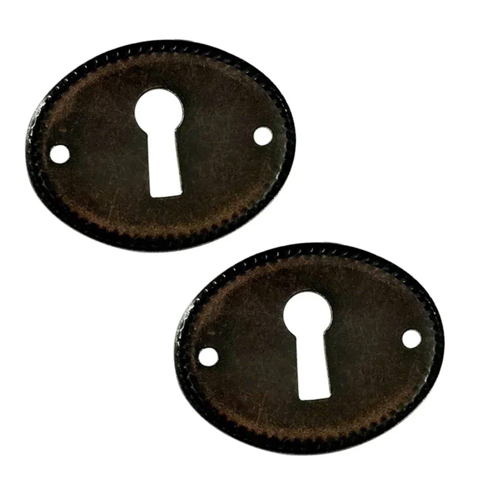 Usohjz Antique Bronze 4Pcs Antique Brass Keyhole Cover Plate Oval Insert Furniture Key Escutcheons Protector Locks Diy Jewelry Making Metal Connectors(Antique Bronze)