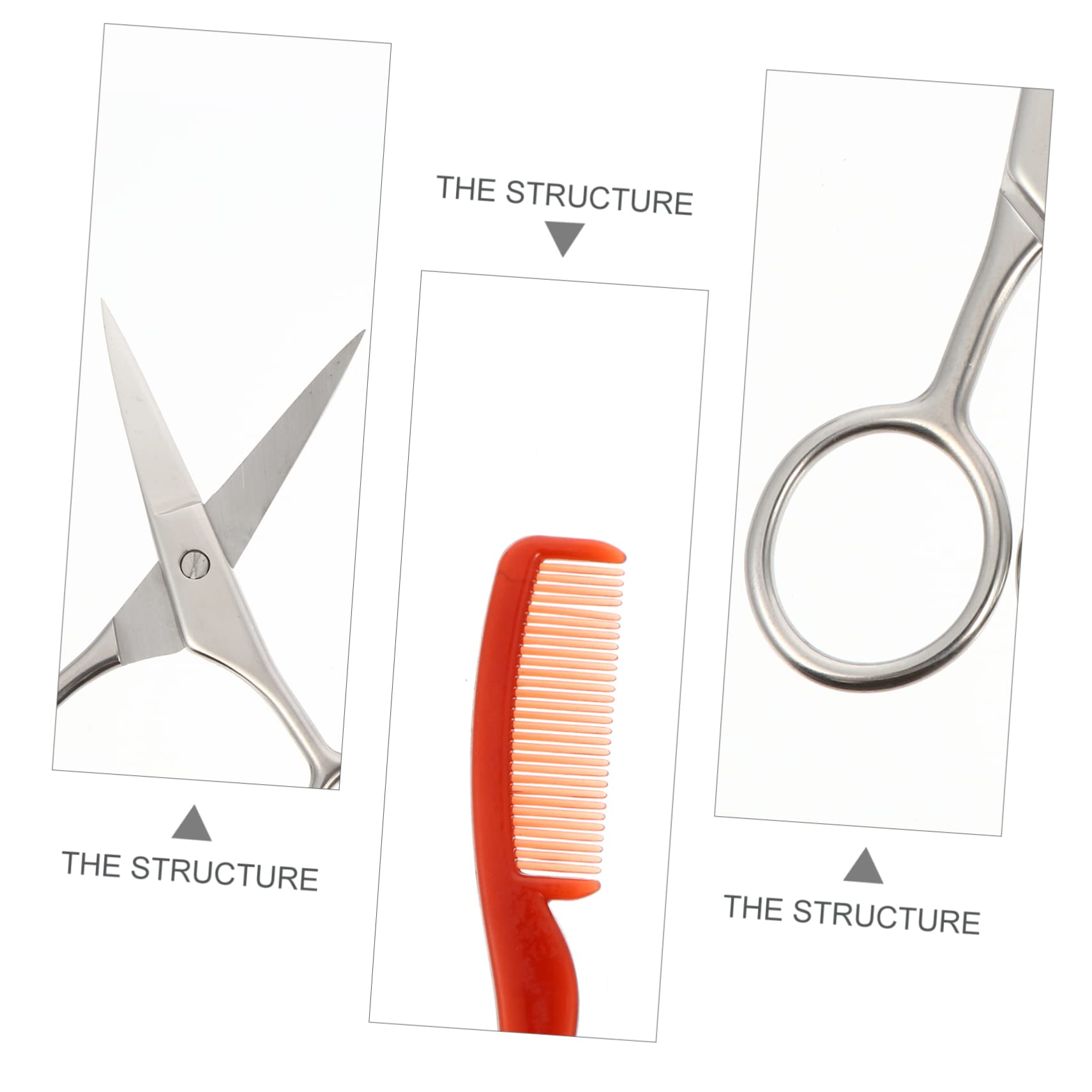 FRCOLOR 2sets Forbici Per Barba Acciaio Inossidabile e Pettine Con Custodia Kit Di Per Barba e Naso Comodo e Pratico Per Uomini