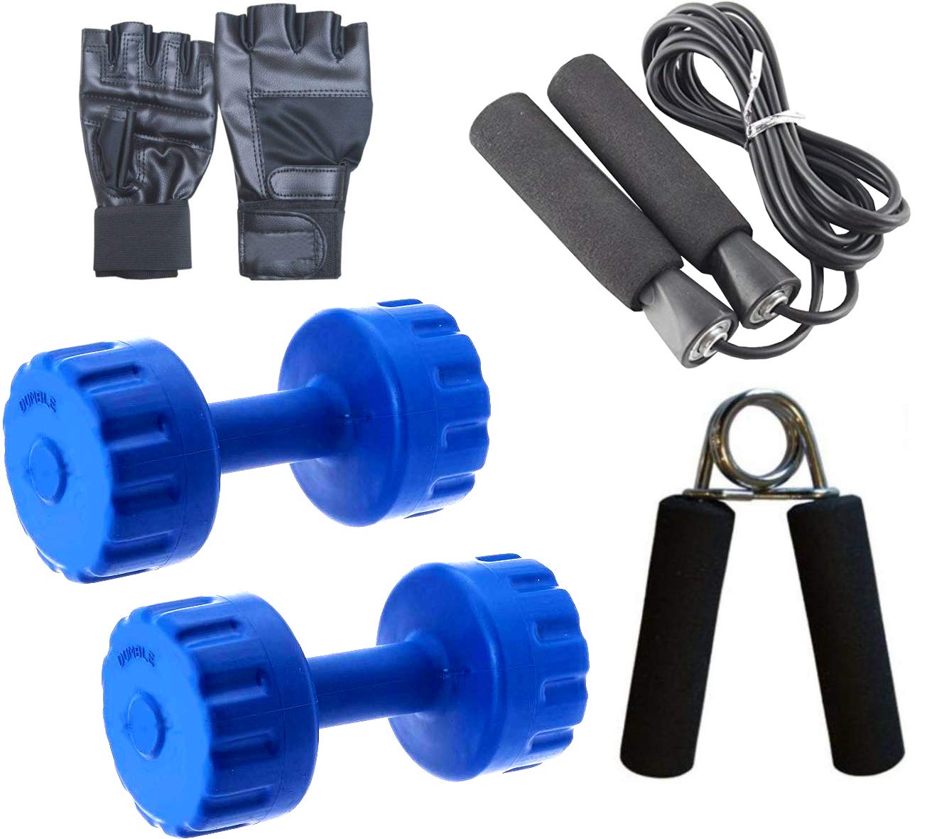 SIMRAN SPORTS Dumbbell Set, PVC Dumbbells, PVC Dumbbell 1 Pair with Gym Gloves, Gripper and Skipping Rope (2KG (1KGX2)) (B08R9L956S) Amazon Price History, Amazon Price Tracker