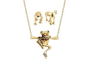 WCRAZYE Frog Earrings Necklace Sets - Funny Animal Jewelry