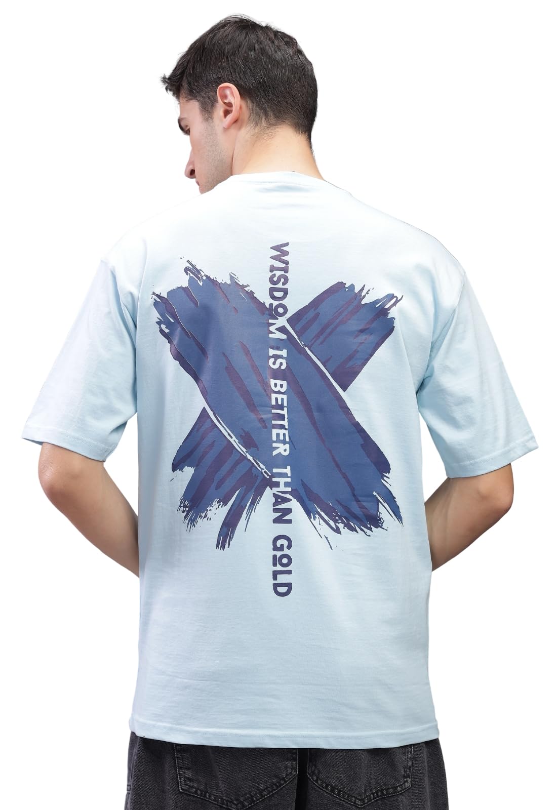 ADRO Mens Abstact Design Back Printed Oversized T-Shirt