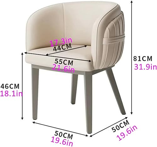 Miniatura 3 de JKGHK - Sillas de comedor de cuero, sillas de cocina tapizadas, sillas de sala con respaldo envolvente, silla de vestíbulo con patas de metal, silla