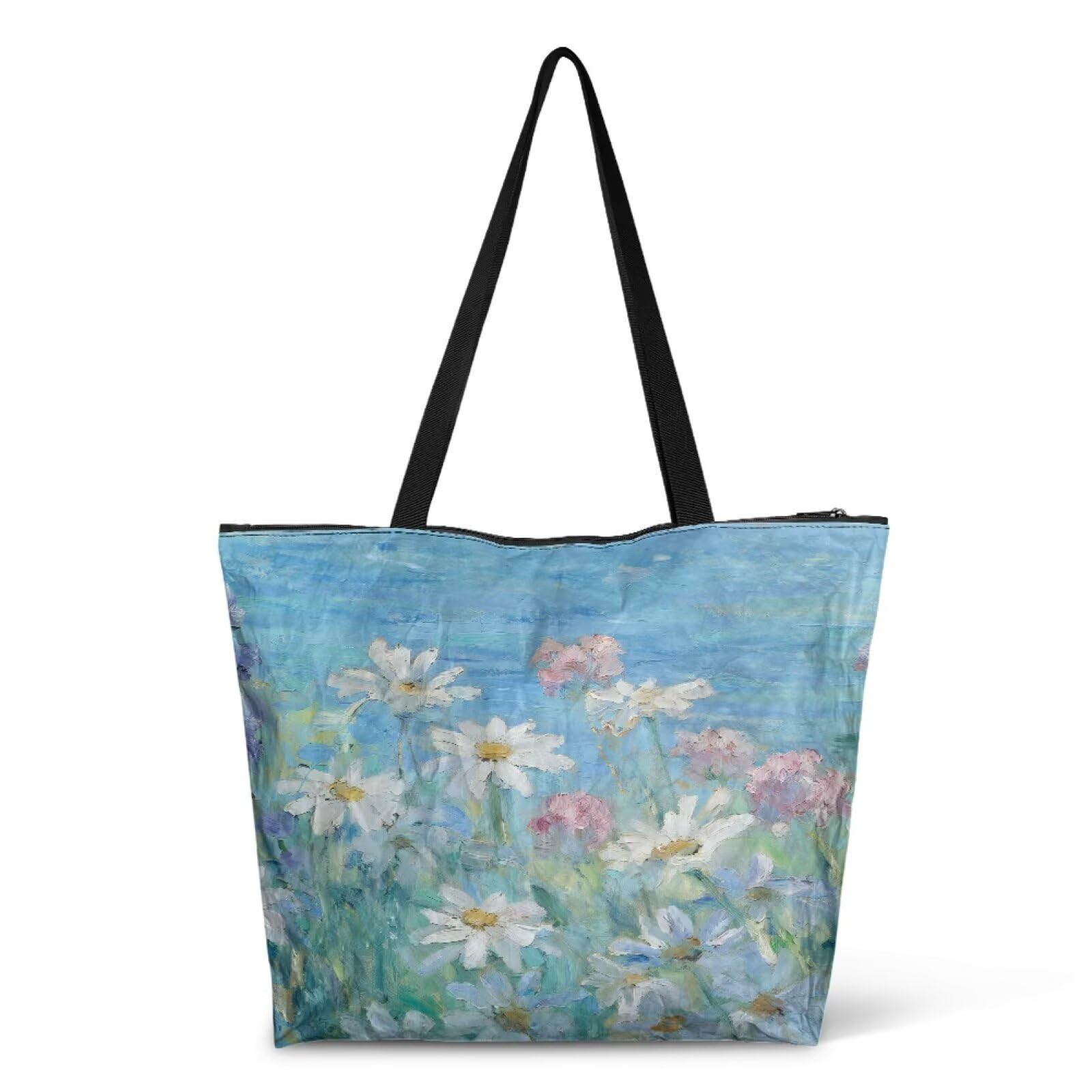 Art Lover Zippered Tote Bag Waterproof Large Work Tote Bags, Artwork Women's Purse Handbags Travel Totes