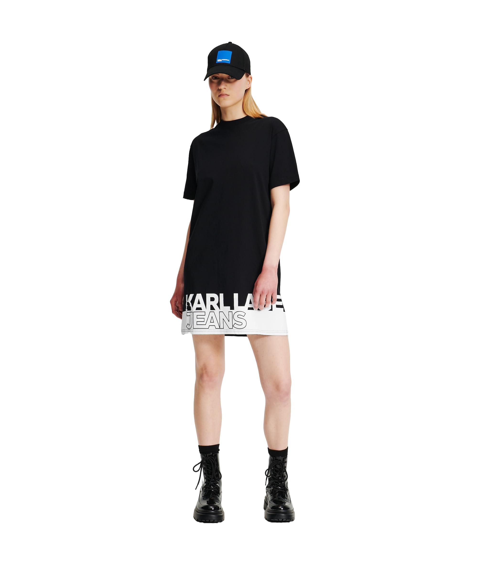 KARL LAGERFELD JEANS, Women's, Logo Tee Dress, Regular Fit, Black, S