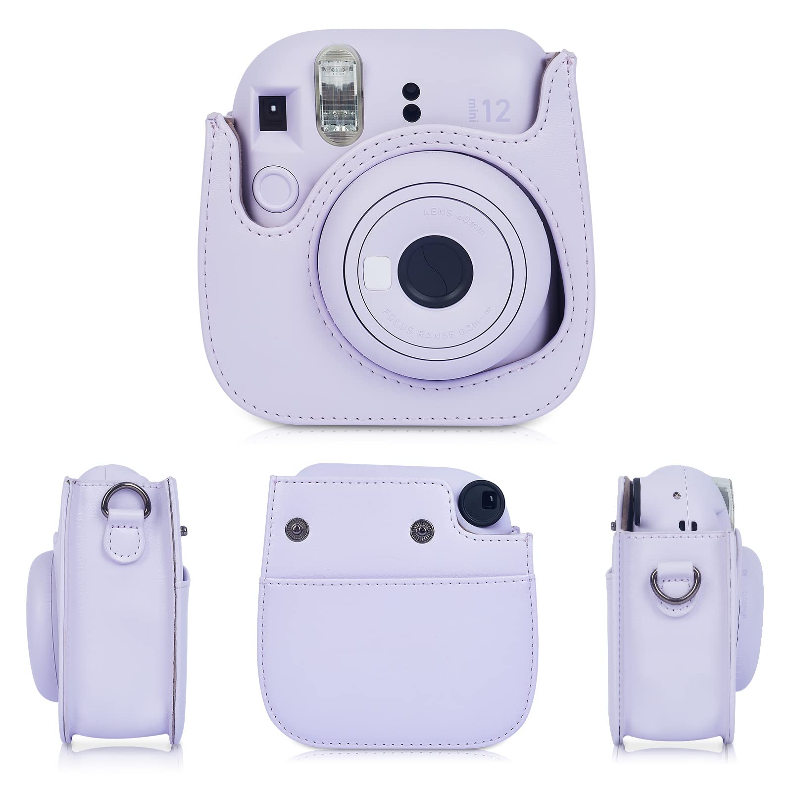 Paquete de Accesorios Compatible con Instax Mini 12 Cámara analógica instantánea Incluye: Funda/Album/Marcos para Fotos/Marcos de Películas/Bordes/Pegatinas (Lilax Purple)