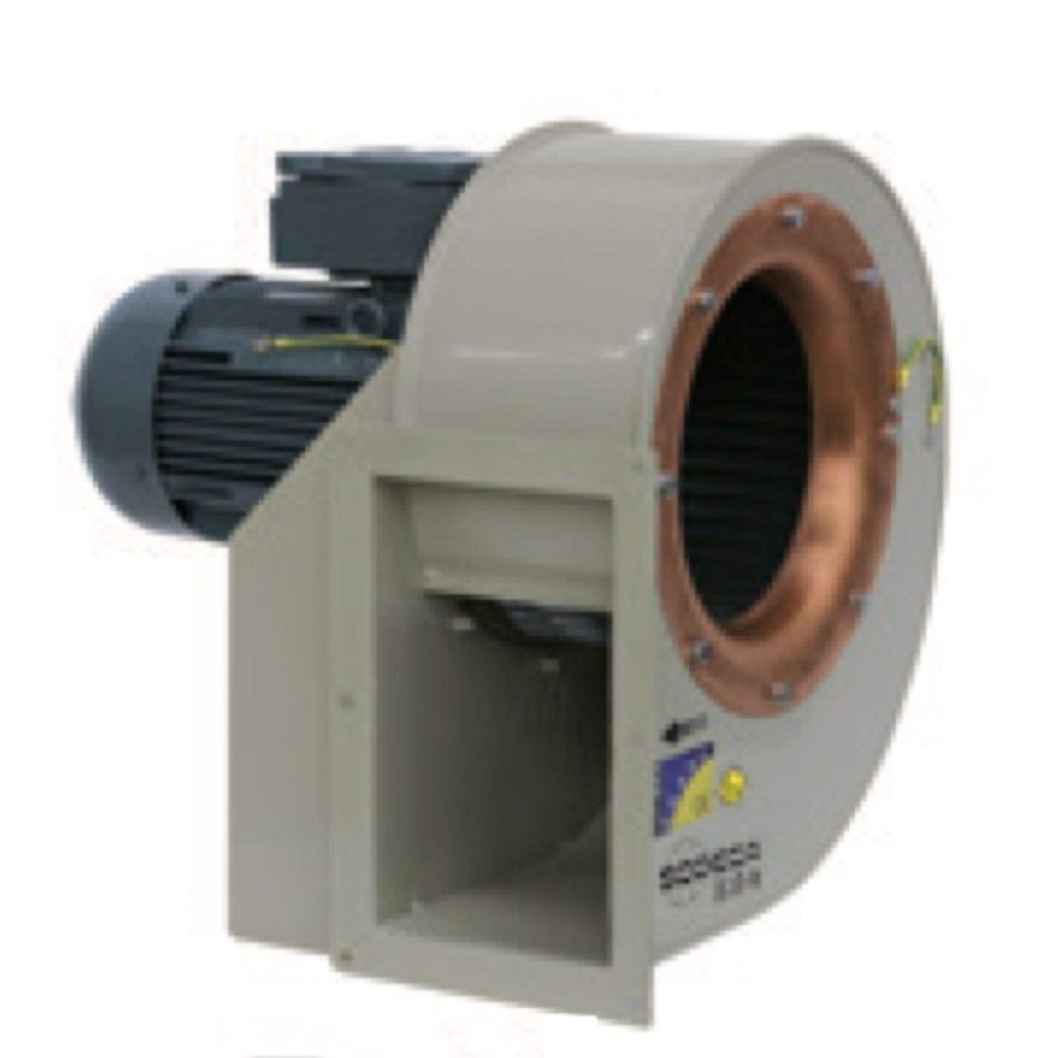 Extractor centrífugo de media presión, modelo CMP-1025-4T/Atex EEXE, turbina de 25 centímetros, 1410 rpm, caudal máximo de 3400 m3/h, 42,7 x 45,6 x 50,3 centímetros (Referencia: 1029583)