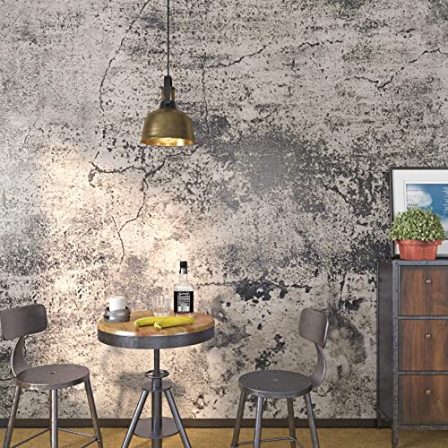 FunStick Papier Peint Effet Béton Stickers Meubles Cuisine 60CM x 5M Auto-adhésif Imperméable Industriel Moderne Film Décoratif Autocollant Épais pour Mur Plans de Travail Placard Table Tiroir
