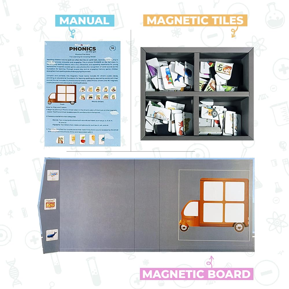 PELIKAS TOYZ ​​Magnetic Phonics Kit for Kids, Montessori Toys for 4 to 6 Year Old, Gift for Boys Girls - Magnalogix Phonics on The Go ! - Image 3 thumbnail