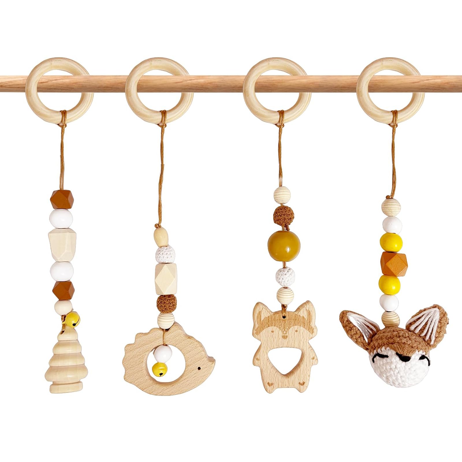 4 stks houten speelboog voor baby's, baby gym speelgoed, baby