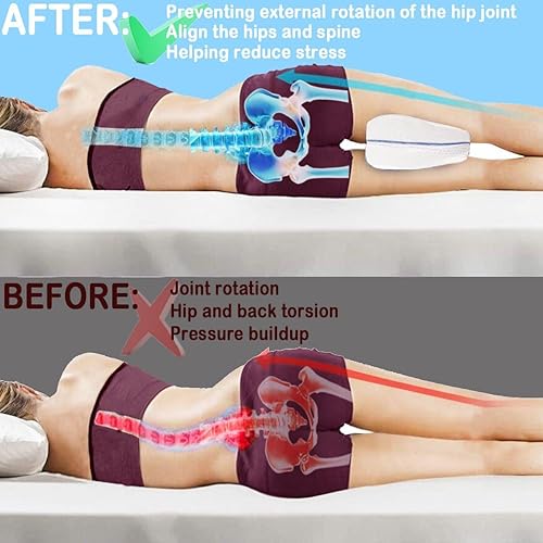 Miniatura 3 de Tiwwie Almohada de rodilla para piernas para dormir de lado, almohada de apoyo de espuma para dormir para dolor de espalda, cojín de espuma