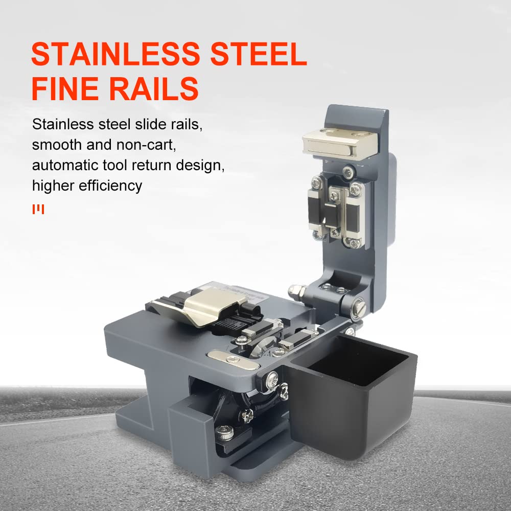 TM20 Fiber Cleaver Taglierina Fibra Ottica con 24 Punti di Cleaving da Precisione CNC Machining, Mannaia Fibra Ottica con Supporto per Fibra 3 in 1 e Materiale in Alluminio Aeronautico