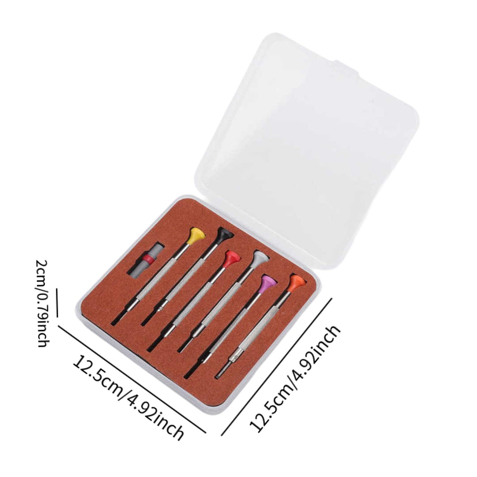 Oshhni Juego de destornilladores para relojes, herramienta de reparación de relojes, mango ergonómico, multiusos, portátil, precisión de 0,8-1,8 mm para