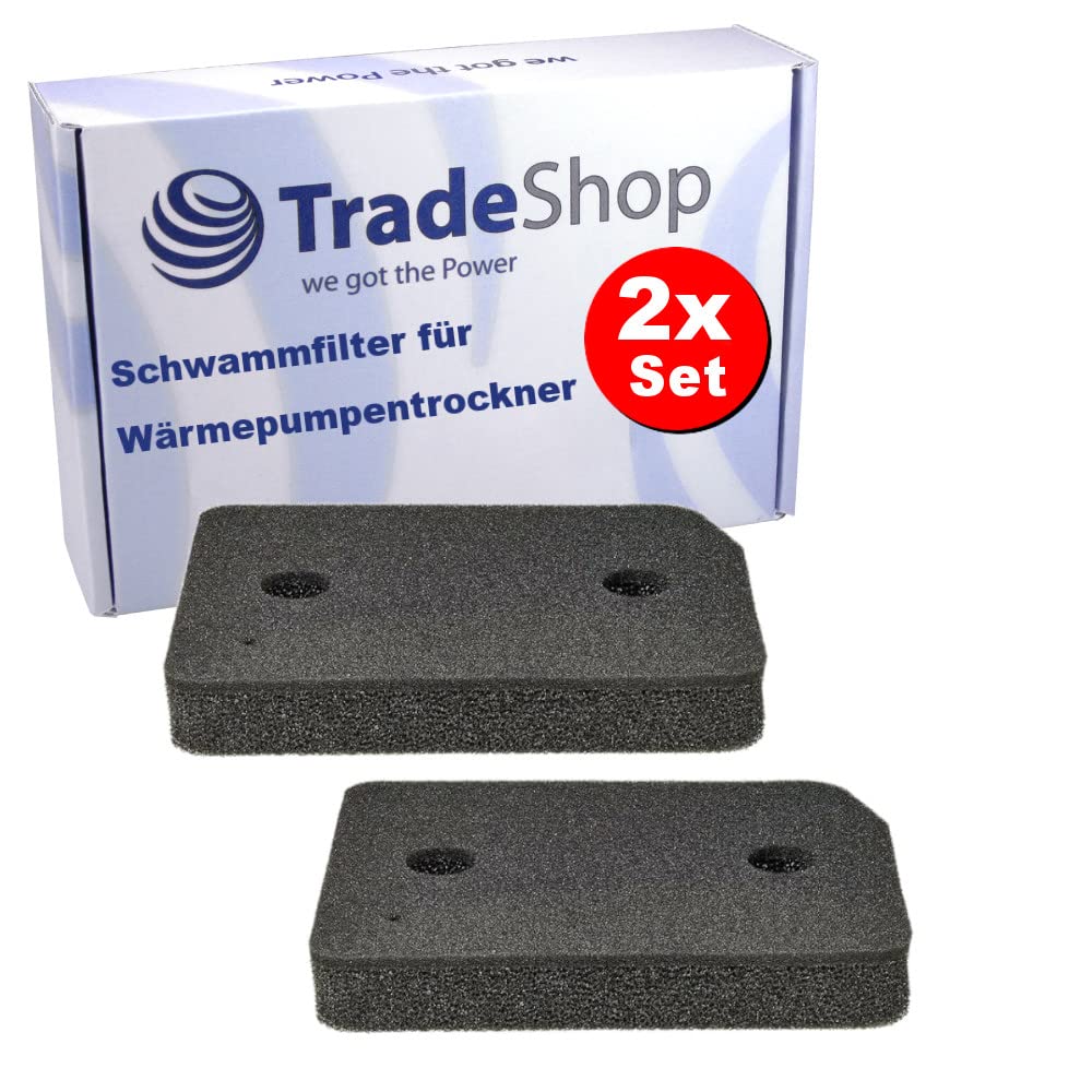 2x Trade-Shop Schwammfilter/Schaumfilter/Filtermatte kompatibel mit Miele TCF650WP TWF640WP TSF643WP TWF660WP TSF663WP TCD440WP TCD450WP TWD440WP