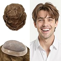 Vista 124 de Mens Toupee Hair Piece For Men Fine Mono Men Hair System Toupee For Men Hair Piece Real Human Hair System For Men Protesis Capilar Para Hombre 6x9