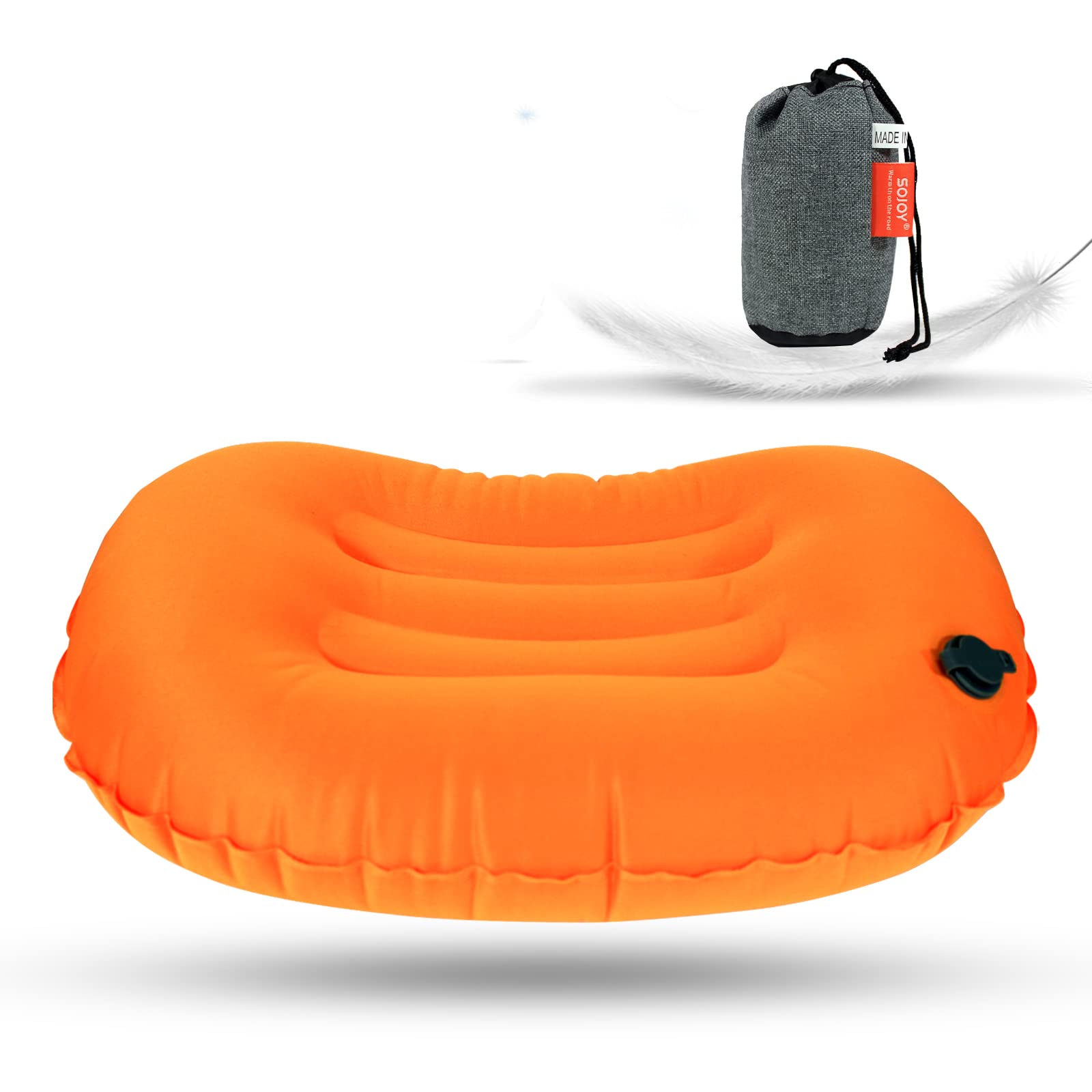 SojoyCamping Inflatable Pillow, Standard, Orange