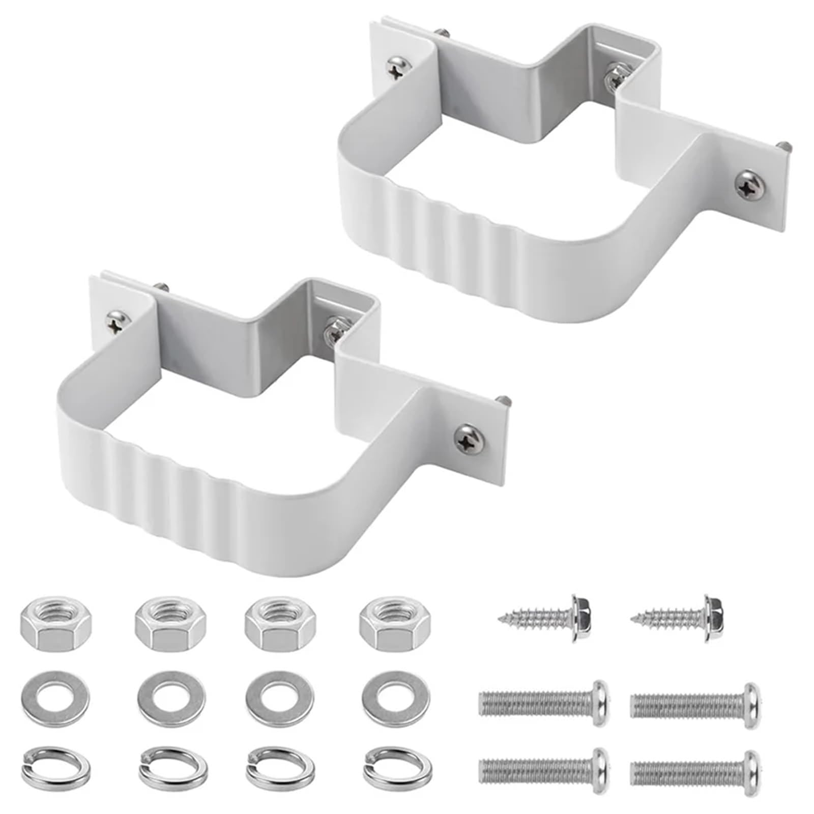 Gutter Hinge 2/4SETS Downspout Straps and Wall Bracket Fasteners White