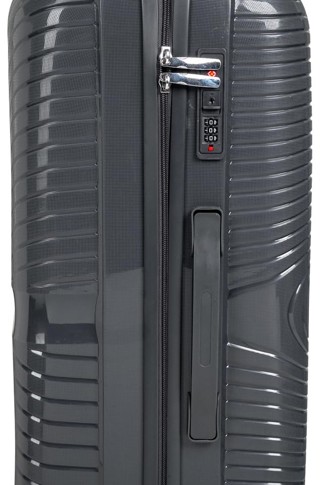 Image of Mine R-Captown Polyester Soft Case Travel Trolley Bag(Set of 3) - 2 Wheels, Size (35x17x51CM), Color - Black, Suitcase for Business Trips, Vacations, Easy to Pulling & Pushing