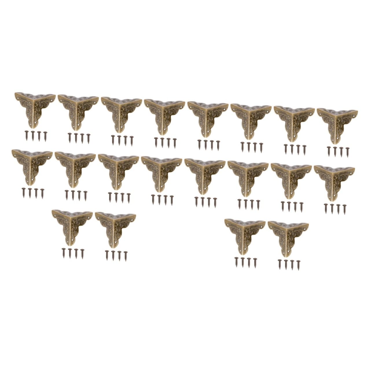 TOVINANNA 2sets Cabinet Bumpers Iron Corner Guards Vintage Furniture Corner Protectors Easy to Use 40pcs*2
