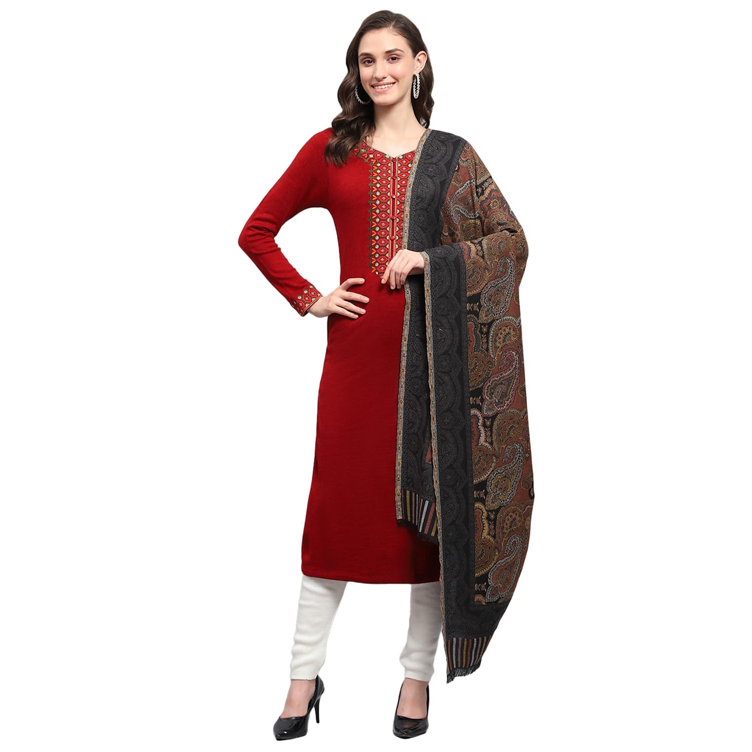 Monte Carlo Womens Self Design Shawl (224SHW7132)-image-18
