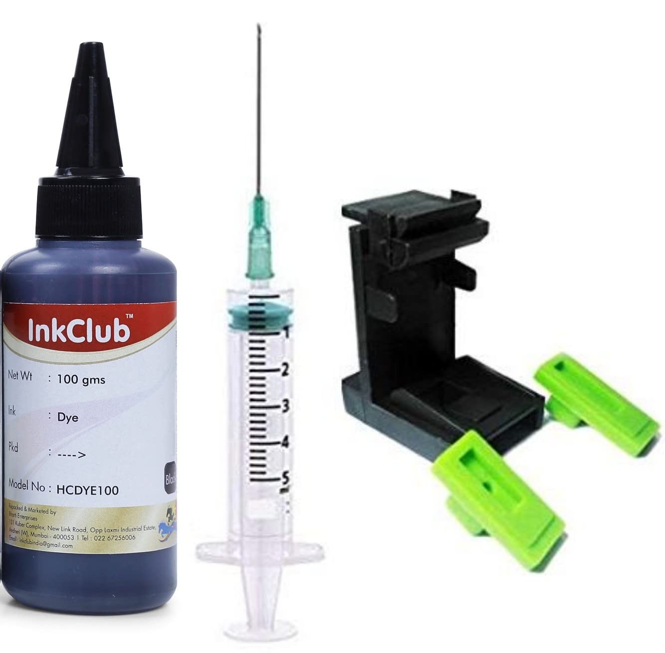 Inkclub Compatible 100ml Black Dye Ink Refill + Ink Suction Tool Cleaning Kit for Hp 803/805/680/678/818/802/901/703/704/46 Black Cartridges (B08LDJ3GSK) Amazon Price History, Amazon Price Tracker
