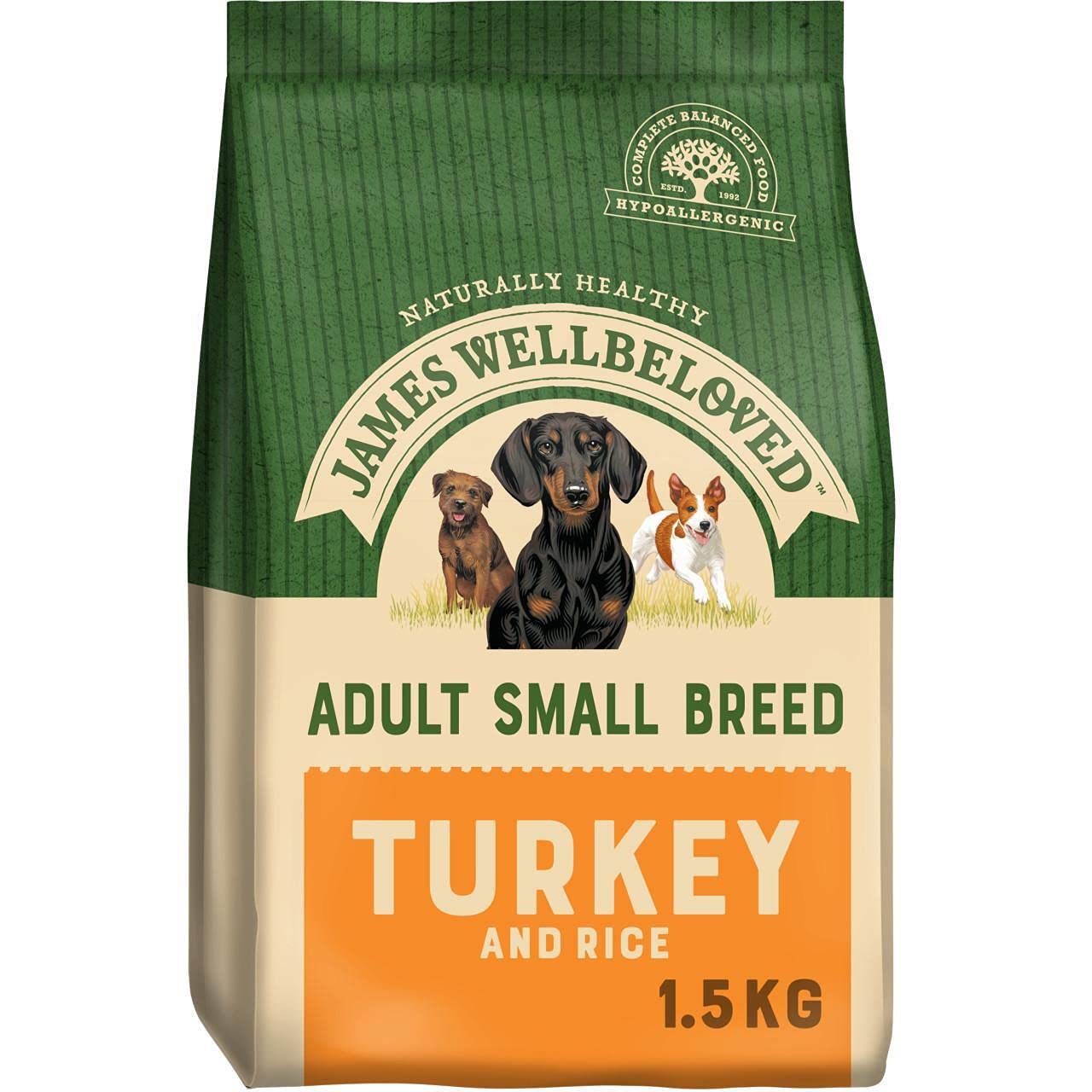 Crown Pet - James Wellbeloved Dog Adult Small Breed Turkey & Rice - 1.5kg