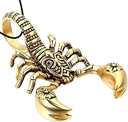 Colar com pingente de escorpião grande punk gótico escorpião para homens, colares de escorpião, joias de Halloween