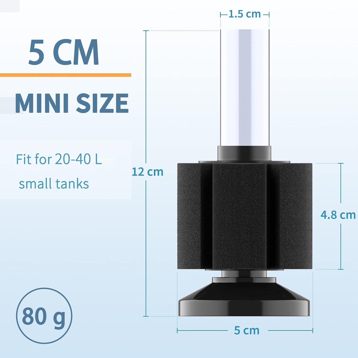 Pawfly 50 GPH Aquarium Air Pump for 10-60 Gallon Fish Tanks Dual Outlet Adjustable Ultra Quiet Aerator Pump with Airline Tubing, Air Stones Connectors, Check Valves and Nano Bio Sponge Filter - image 6