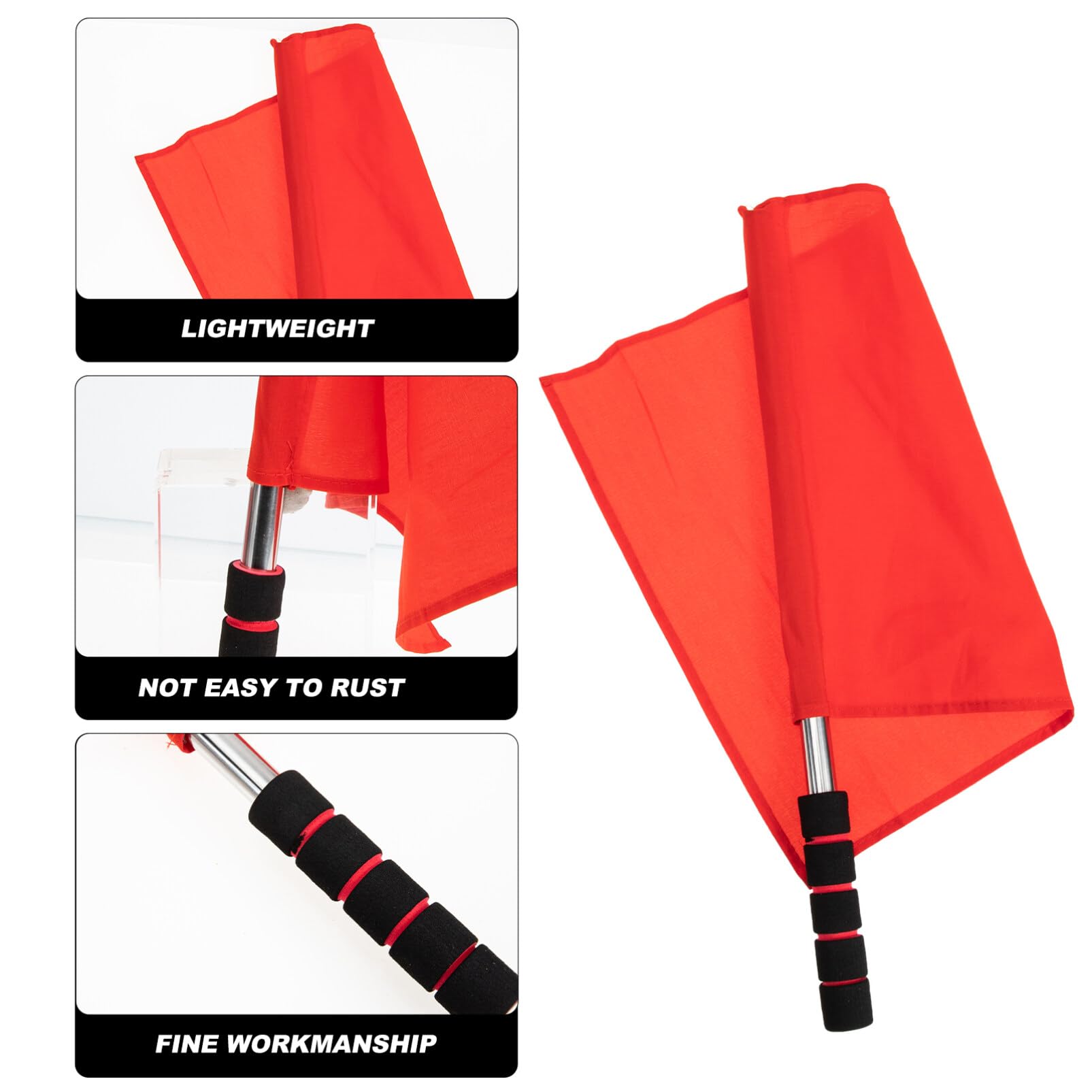 Holibanna Signal Flag Set 2pcs Referee Flags for Soccer Martial Arts Match Referees