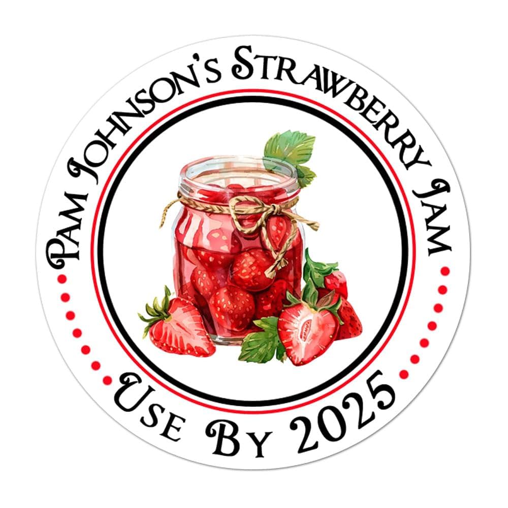 Strawberry Jam Canning Jar Label
