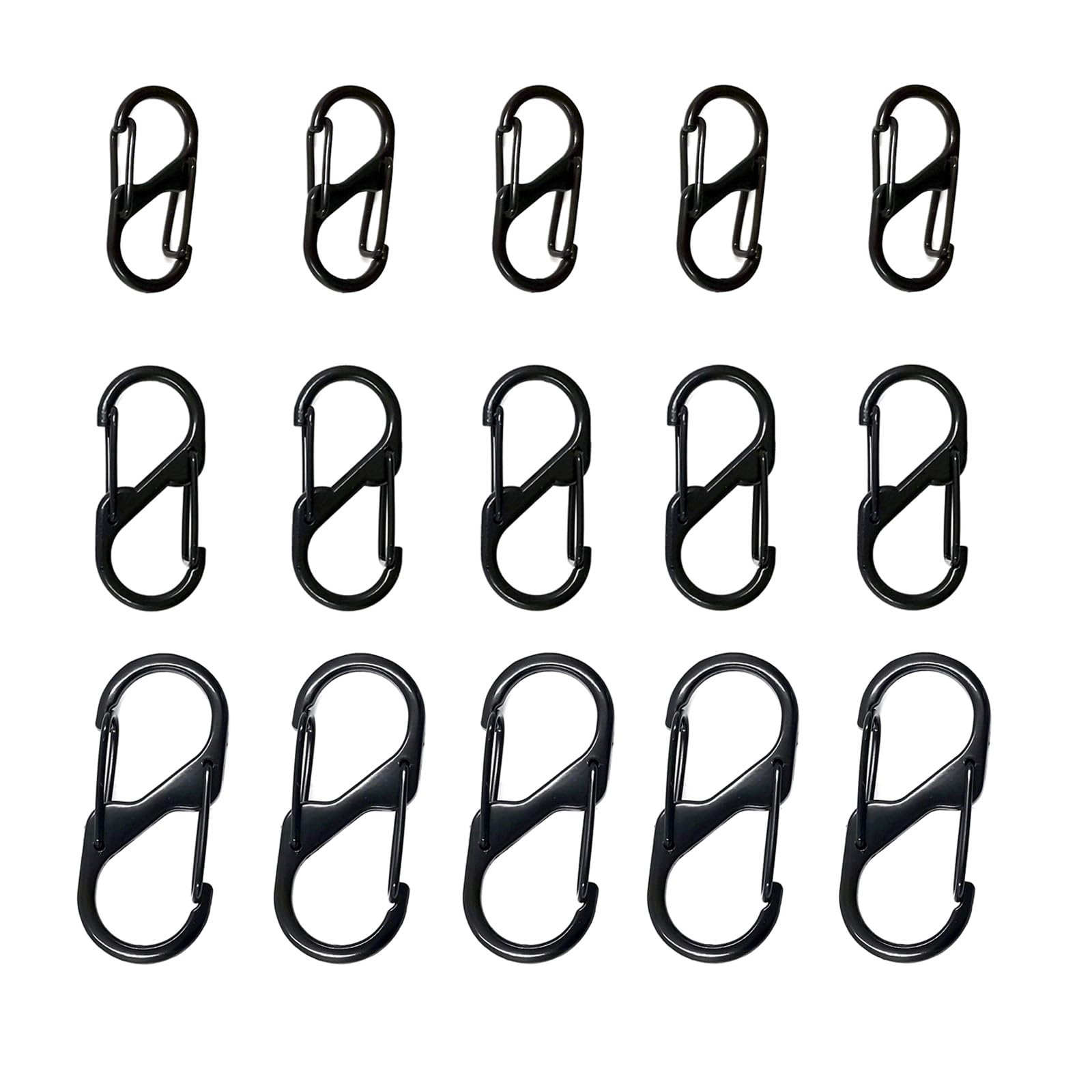 Backpack Zipper Locks, Dual S Shaped Carabiner Clips,Black Zipper Locks,Double Spring Buckle Hook,Quick Clips