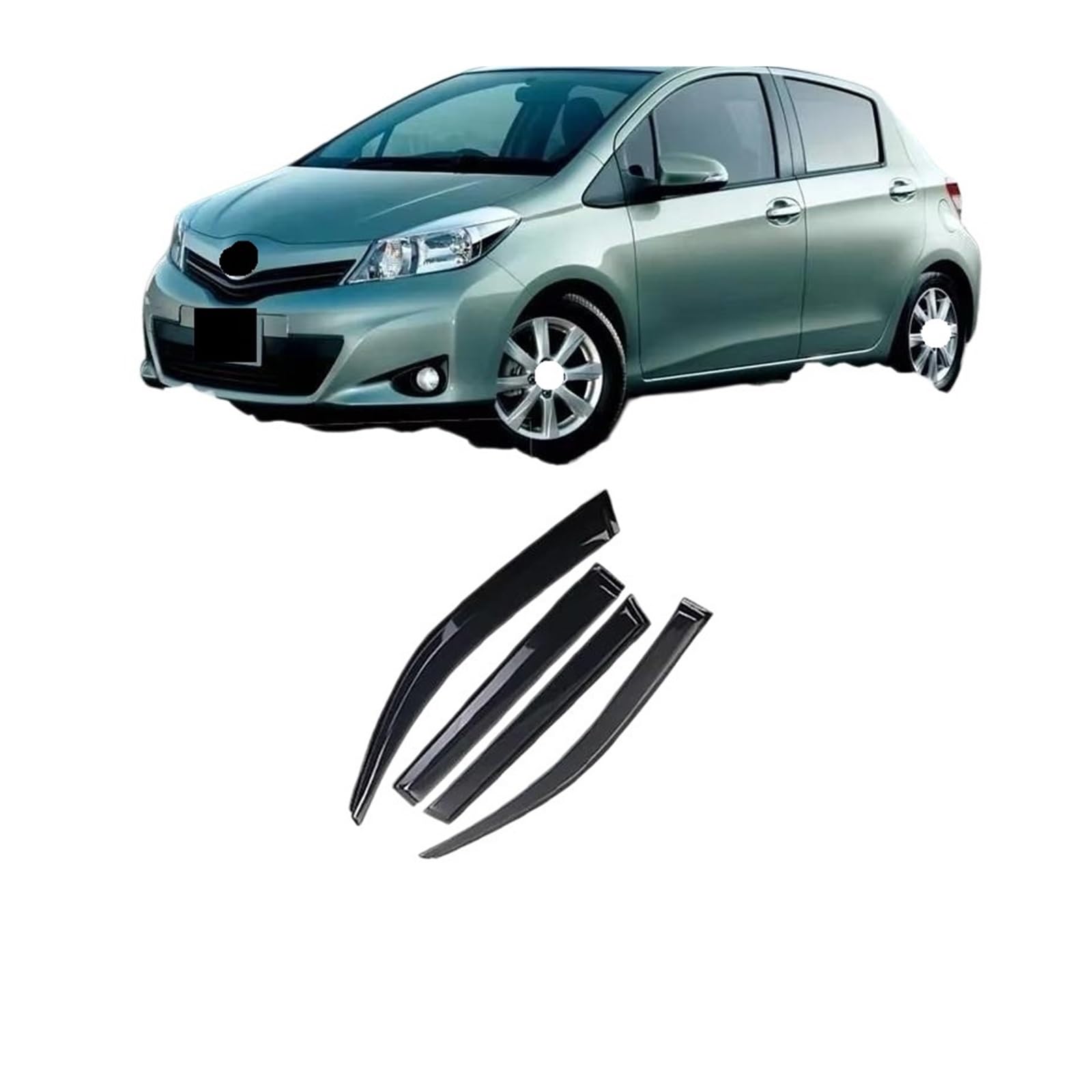 Deflettori Compatibile per Toyota Vitz Hatch Yaris XP 130 2012~2019 Accessori Auto Finestre laterali Visiere Pioggia Sopracciglio Visiera parasole Tenda Trim