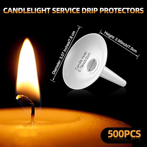 Miniatura 2 de 500 portavelas de plástico a granel, portavelas de plástico Church Vigil, protectores de goteo de servicio a la luz de las velas, convenientes para