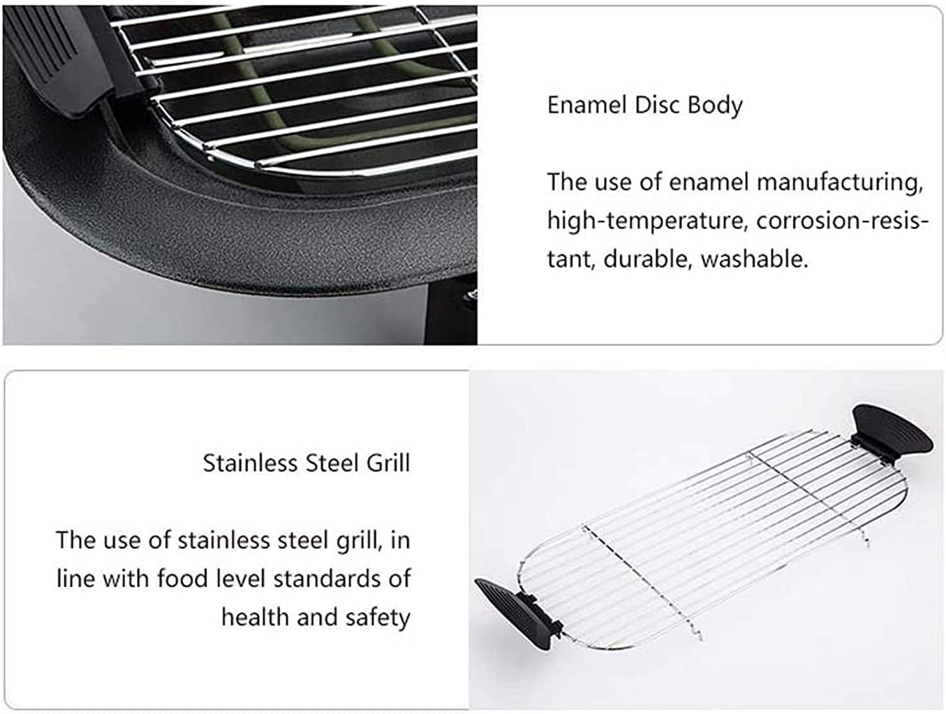 Parrilla Eléctrica Plancha de Asar Parrilla de Barbacoa Multifuncional, Parrilla de Control de Calor termostático Ajustable, Plancha Antiadherente de fácil Limpieza, portátil 1013