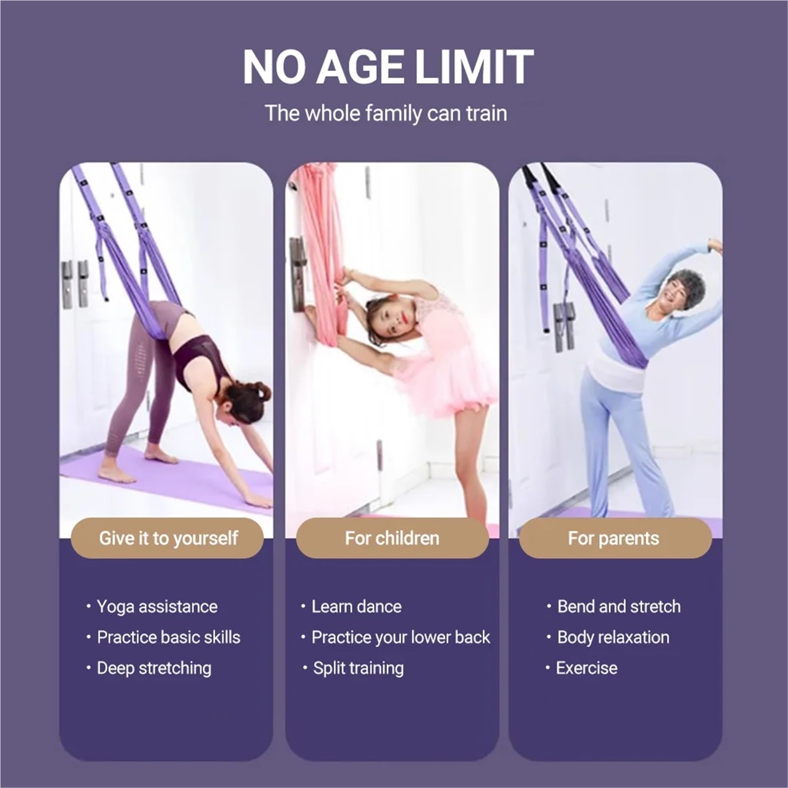 Cinghia di yoga Pull Rope Donna Amaca Stretch Trainer Femminile Palestra Cintura Amaca Altalena Stretching Inversione