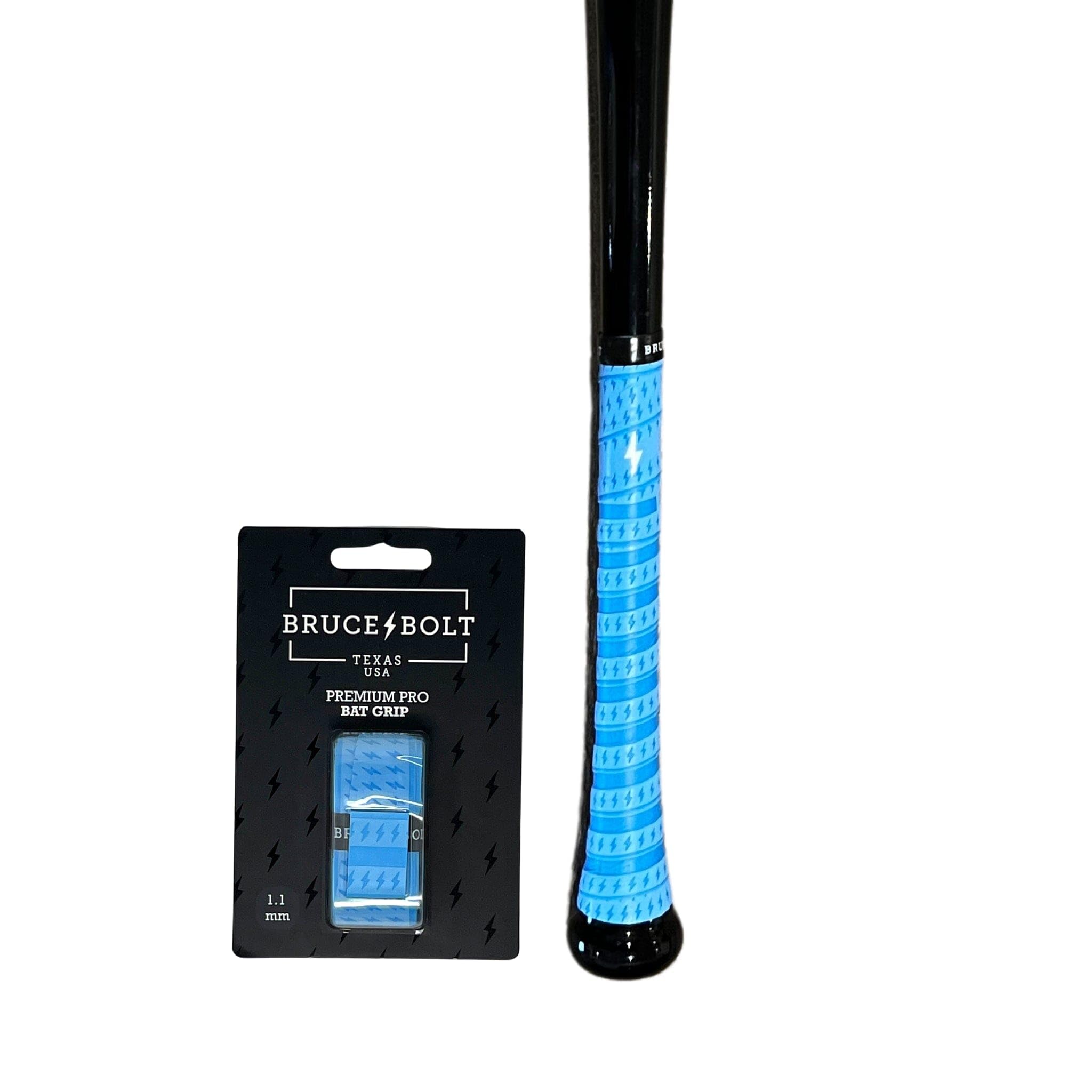 BRUCE BOLT Premium Pro Baseball & Softball Baby Blue Bat Grip