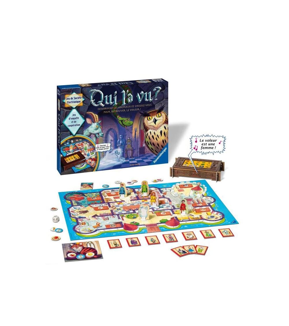Ravensburger - ¿Quién lo ha Visto? - Juego de Mesa con electrónica - Juego de encuesta cooperativo