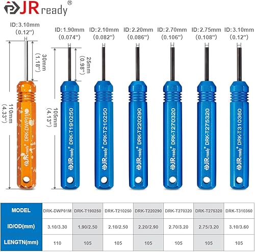Miniatura 3 de JRready ST5252 Kit de herramientas de extracción de pasadores para AMPMolex .062" y 0.093" Pines y conectores de contacto de zócalo, Delphi