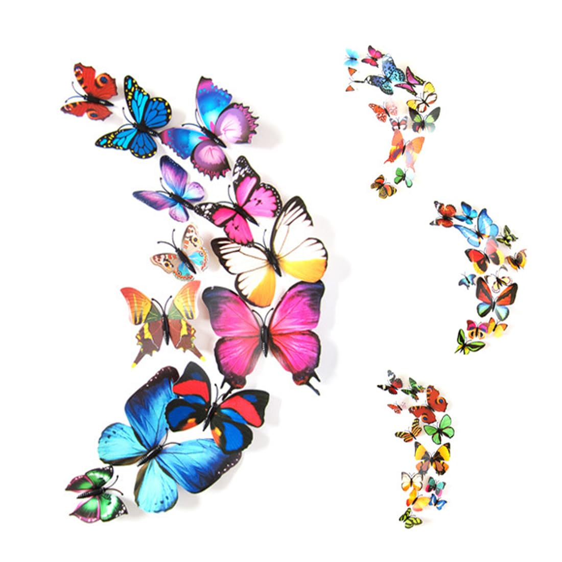 JTKREW 24 Piezas 3D Mariposa Decoración de Pared,tamaños Mariposa Muro Calcomanías Imán Retirable Mural Pegatinas Mariposa Decoraciones para Hogar Habitación Dormitorio Guardería Decoración