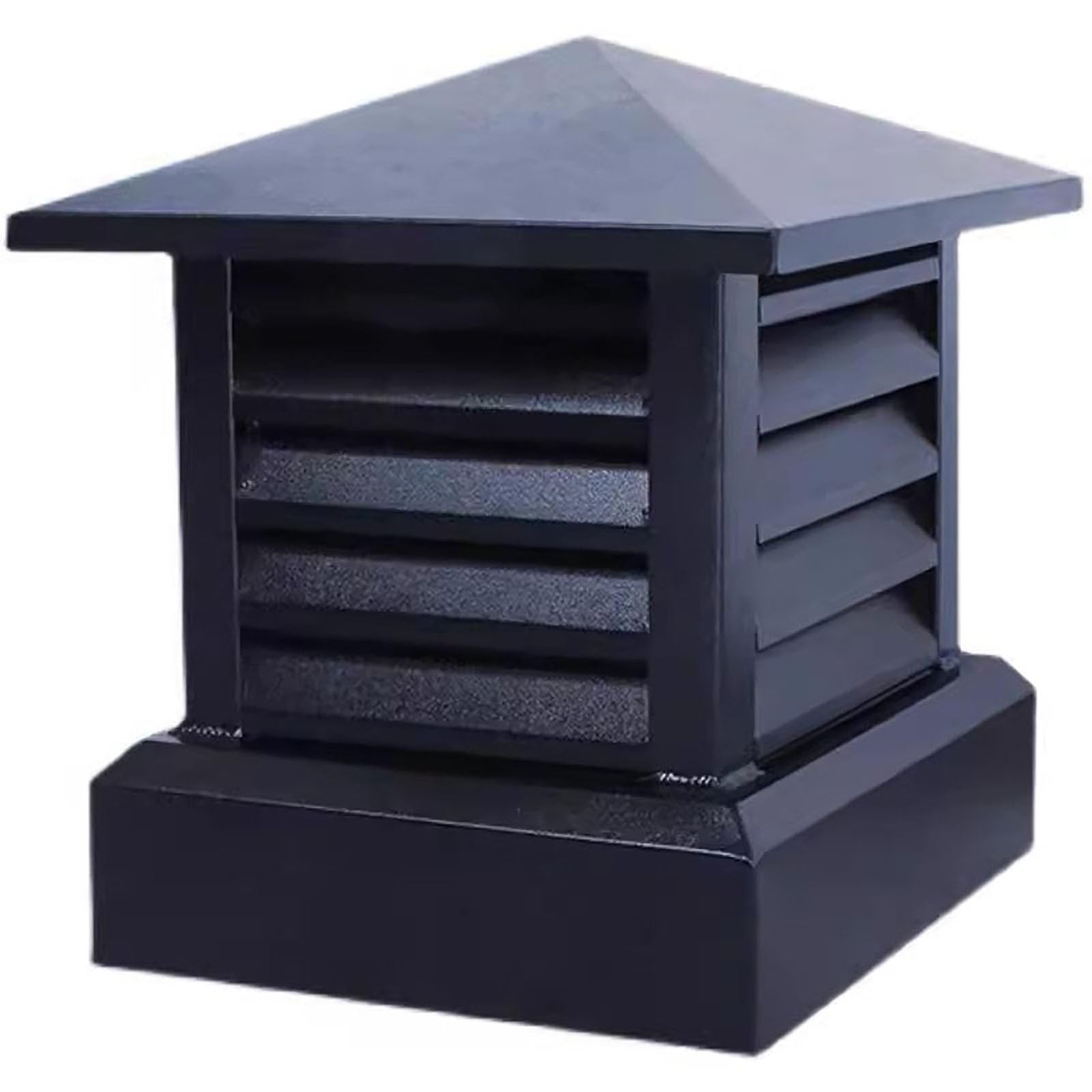 PFXNGMS Chimney Cowl Vent Cover Chimney Cap Black, All-Weather Square Chimney Cowl, Rooftop Rain Chimney Flue Cover, Aluminum Alloy Square Louvre Roof Vent