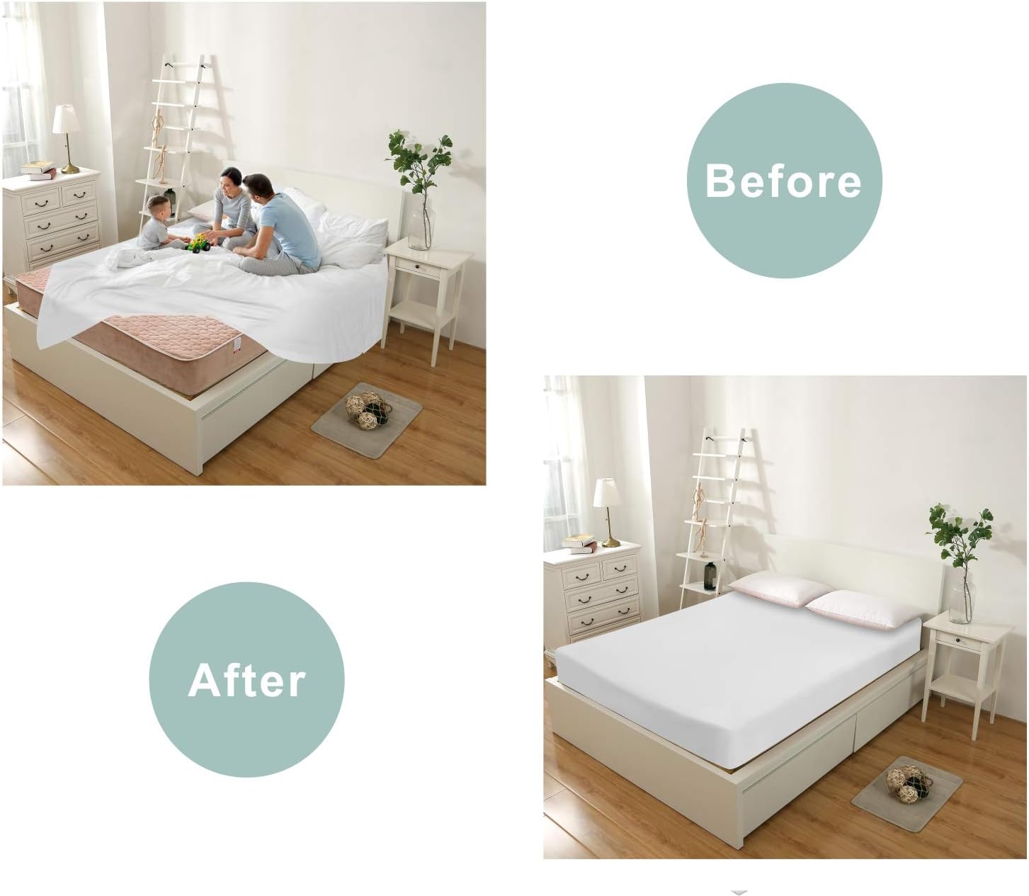 Kasom Bed Sheet Holder Straps Bed Sheet Corners Fasteners Clips Keep Sheets Snug Fixing Clip(White)