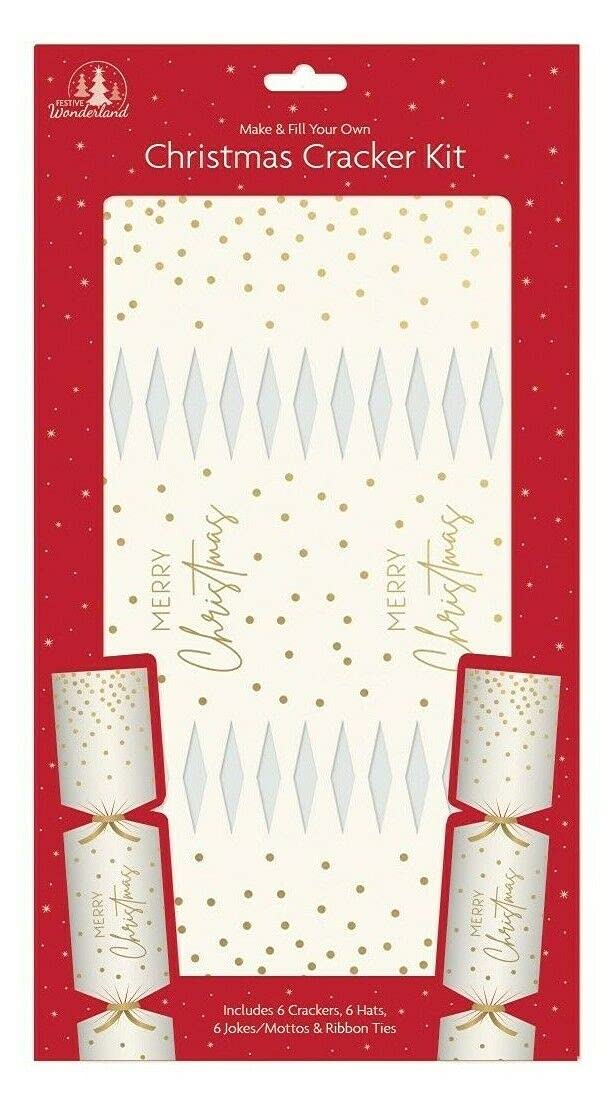 Make and Fill Your Own Festive Seasonal Christmas Party Cracker Craft Kit (Merry Christmas)