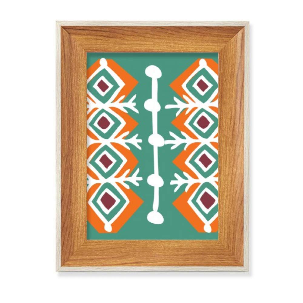 Cadre de Photo en Bois de Bureau Vert Motif Totems Mexique